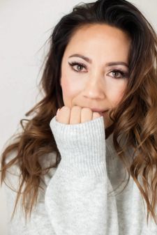 A boudoir photo shoot in a studio in Portland, OR. This is a close up headshot.
